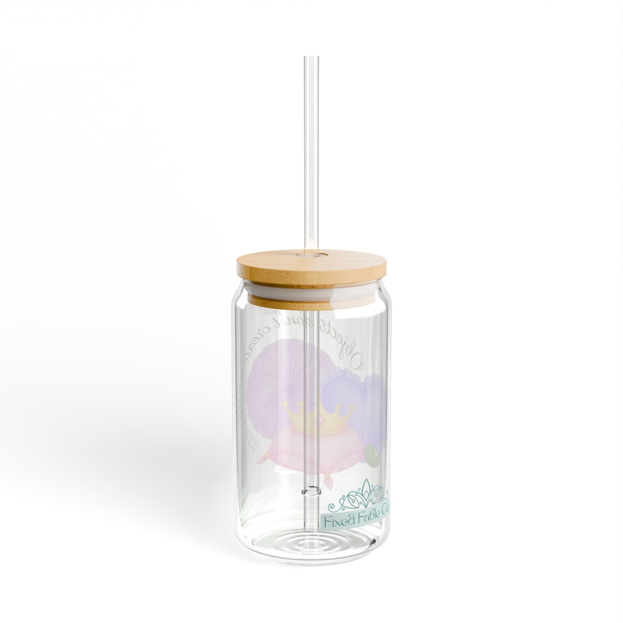 Princess Pea's Worth Sipper Glass, 16oz