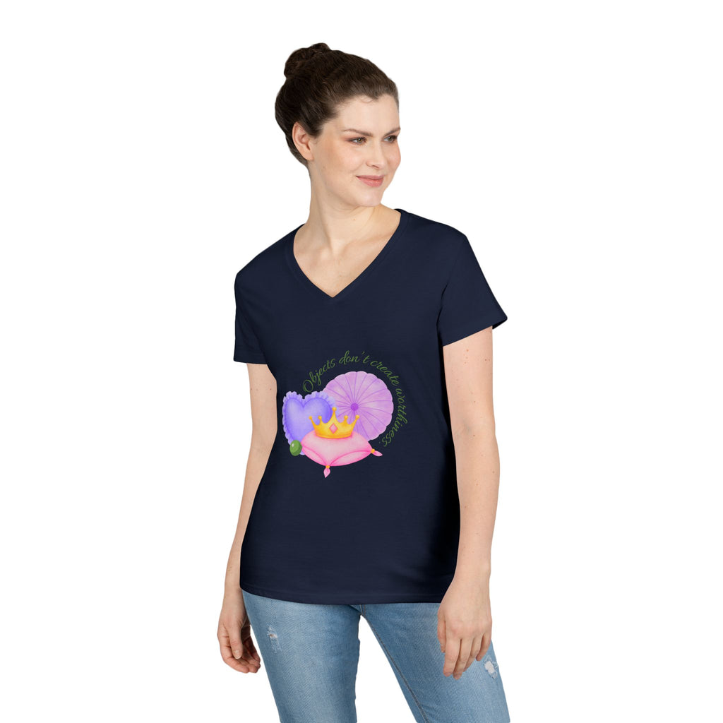 Princess Pea's Worth Ladies' V-Neck T-Shirt