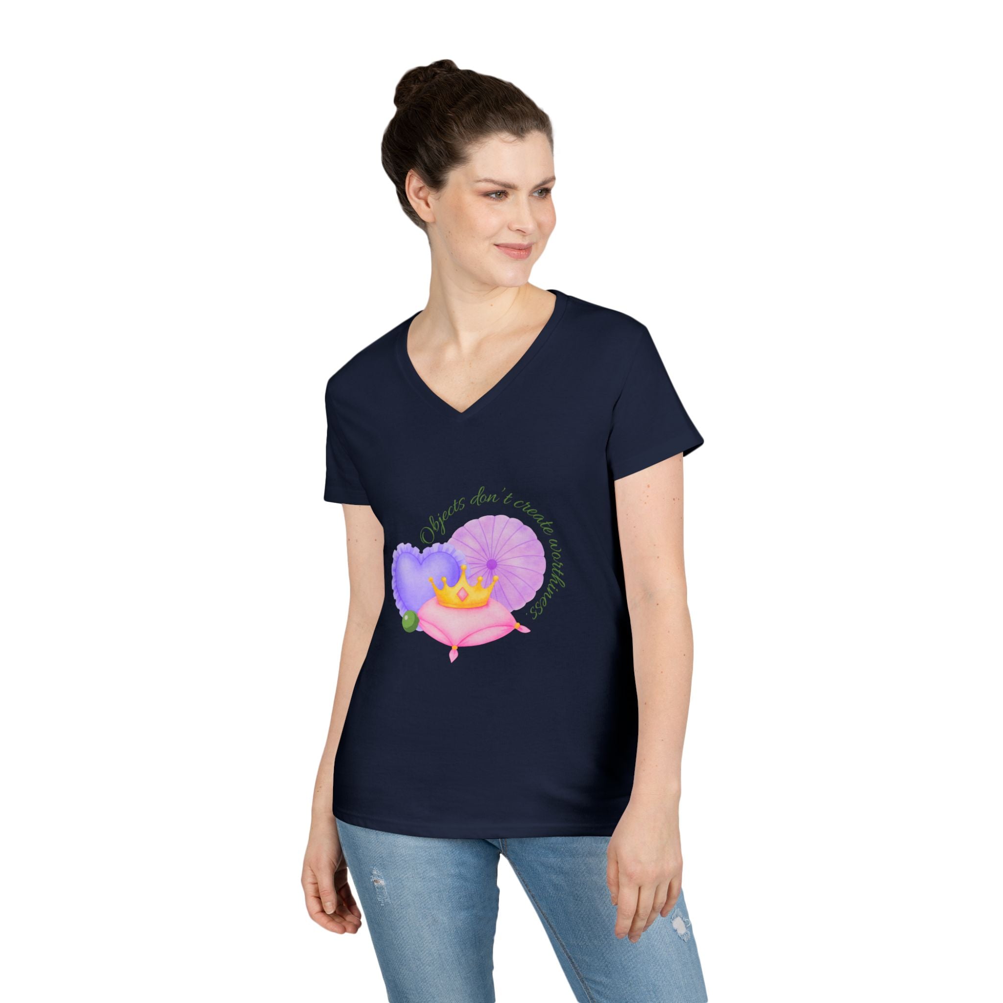 Princess Pea's Worth Ladies' V-Neck T-Shirt