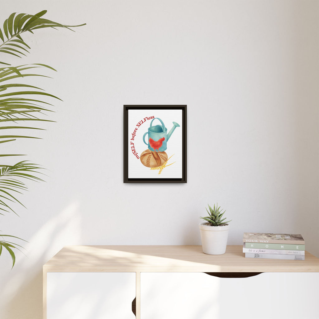 Red Hen's Self Matte Canvas, Framed (Multi-color)