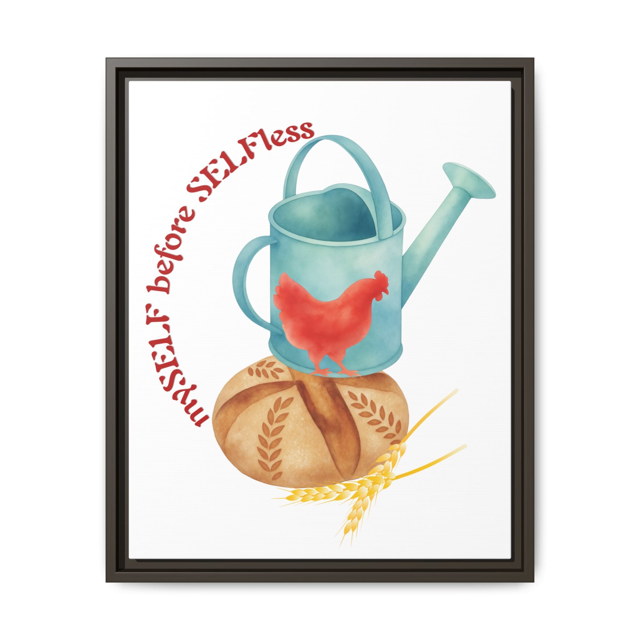 Red Hen's Self Matte Canvas, Framed (Multi-color)
