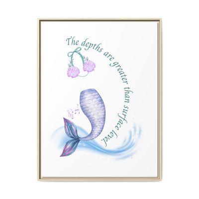 Little Mermaid's Depth Matte Canvas, Framed (Multi-color)
