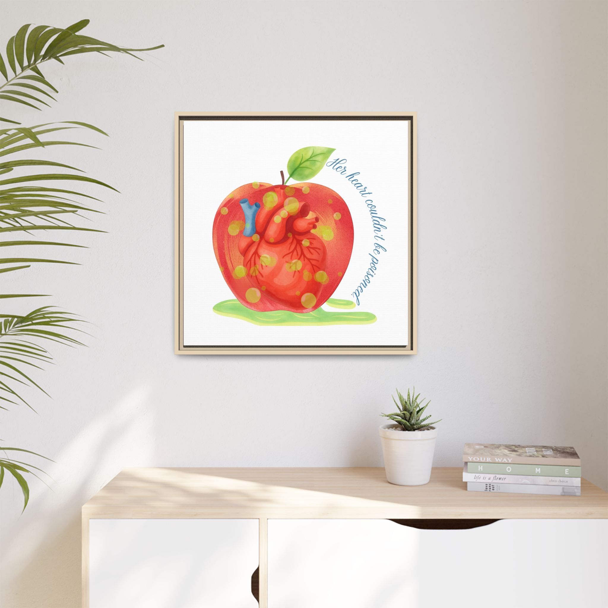 Snow White's Heart Matte Canvas, Framed (Multi-color)