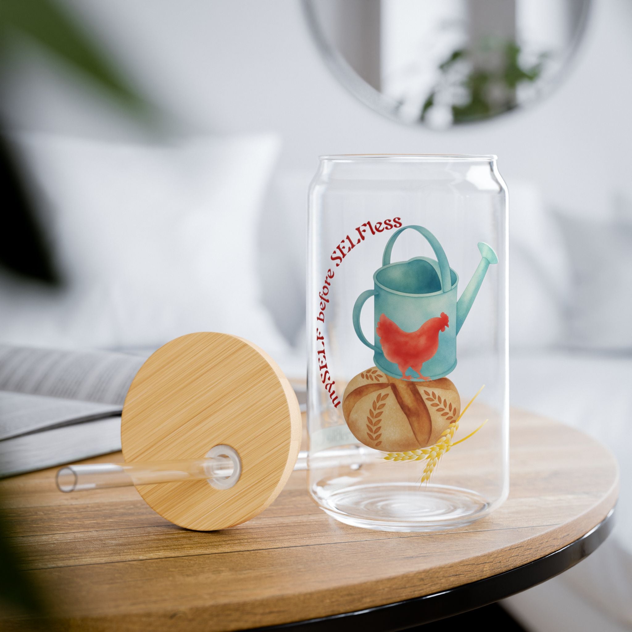 Red Hen's Self Sipper Glass, 16oz