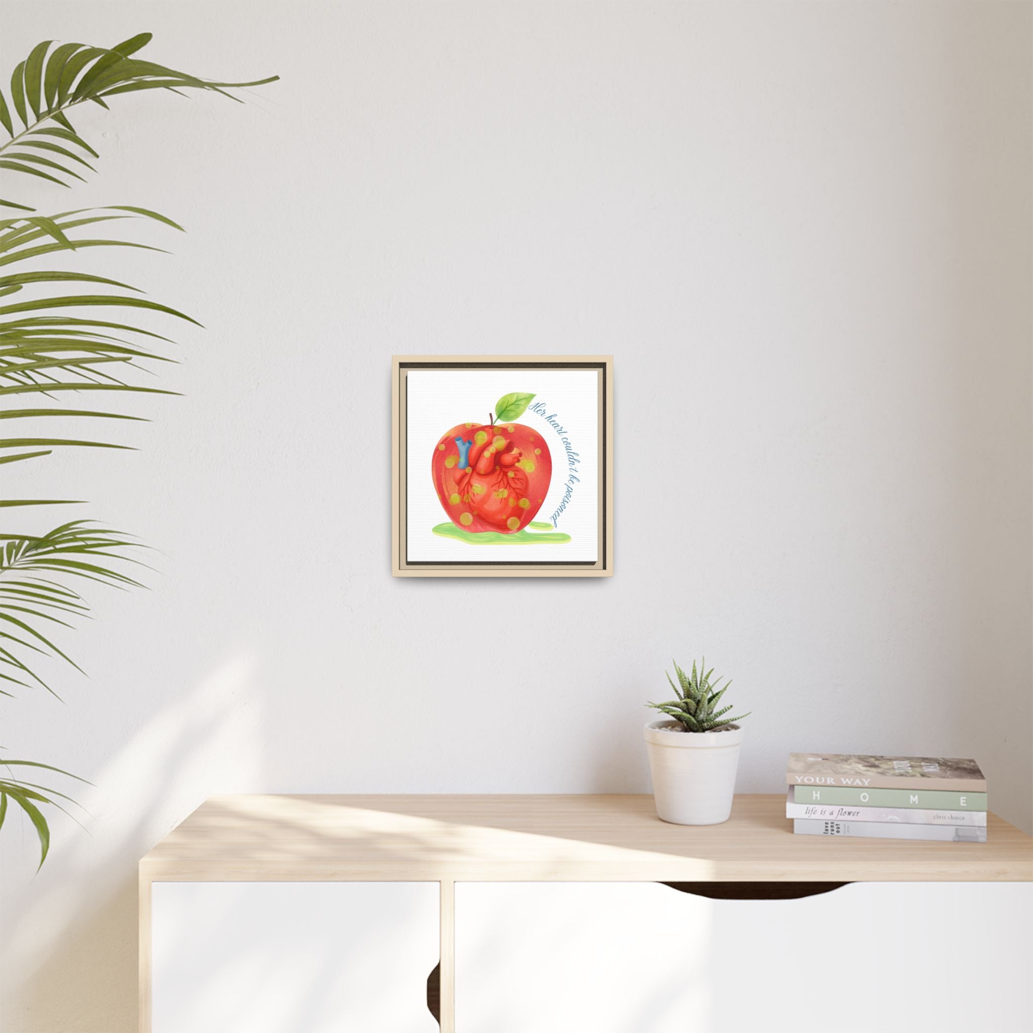 Snow White's Heart Matte Canvas, Framed (Multi-color)