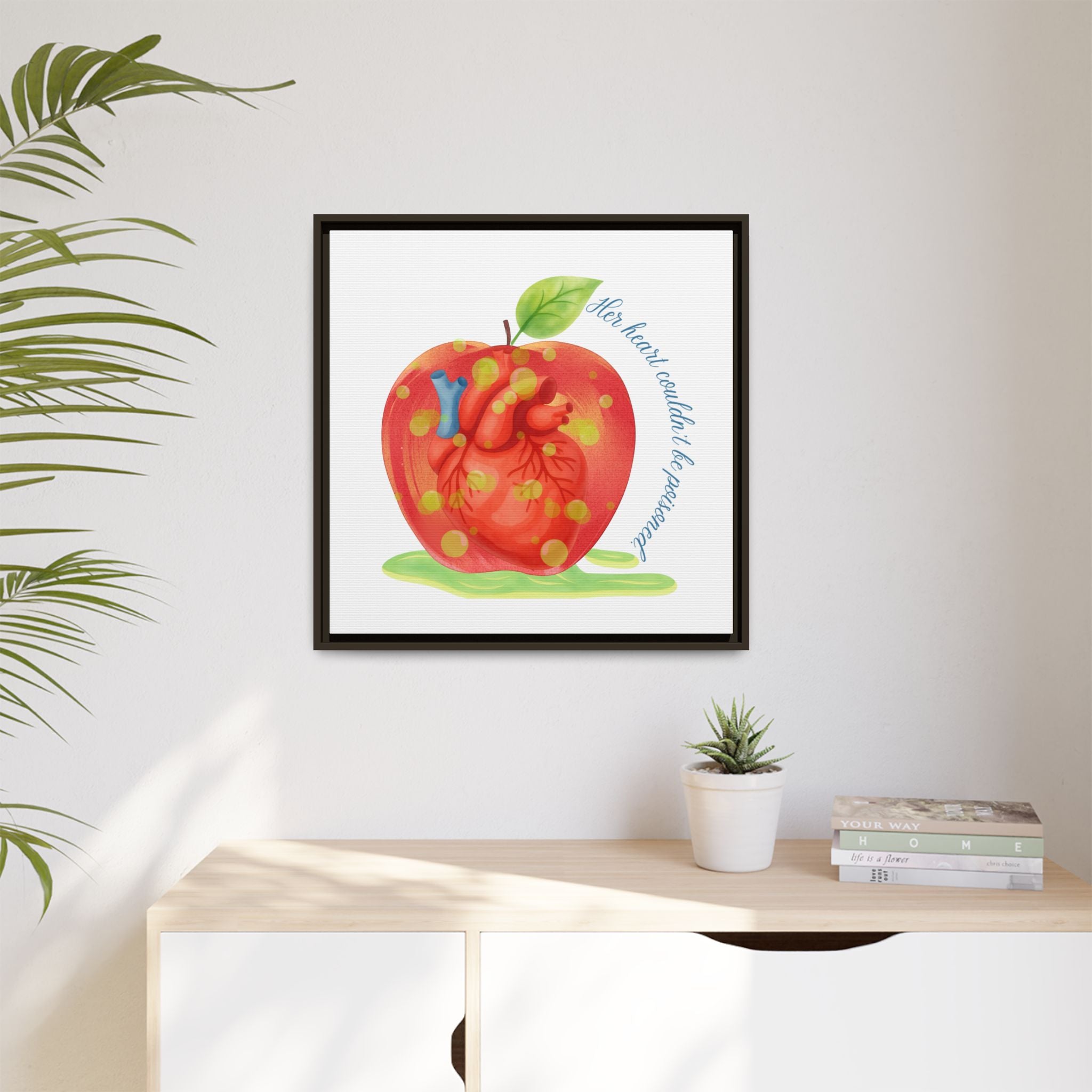 Snow White's Heart Matte Canvas, Framed (Multi-color)