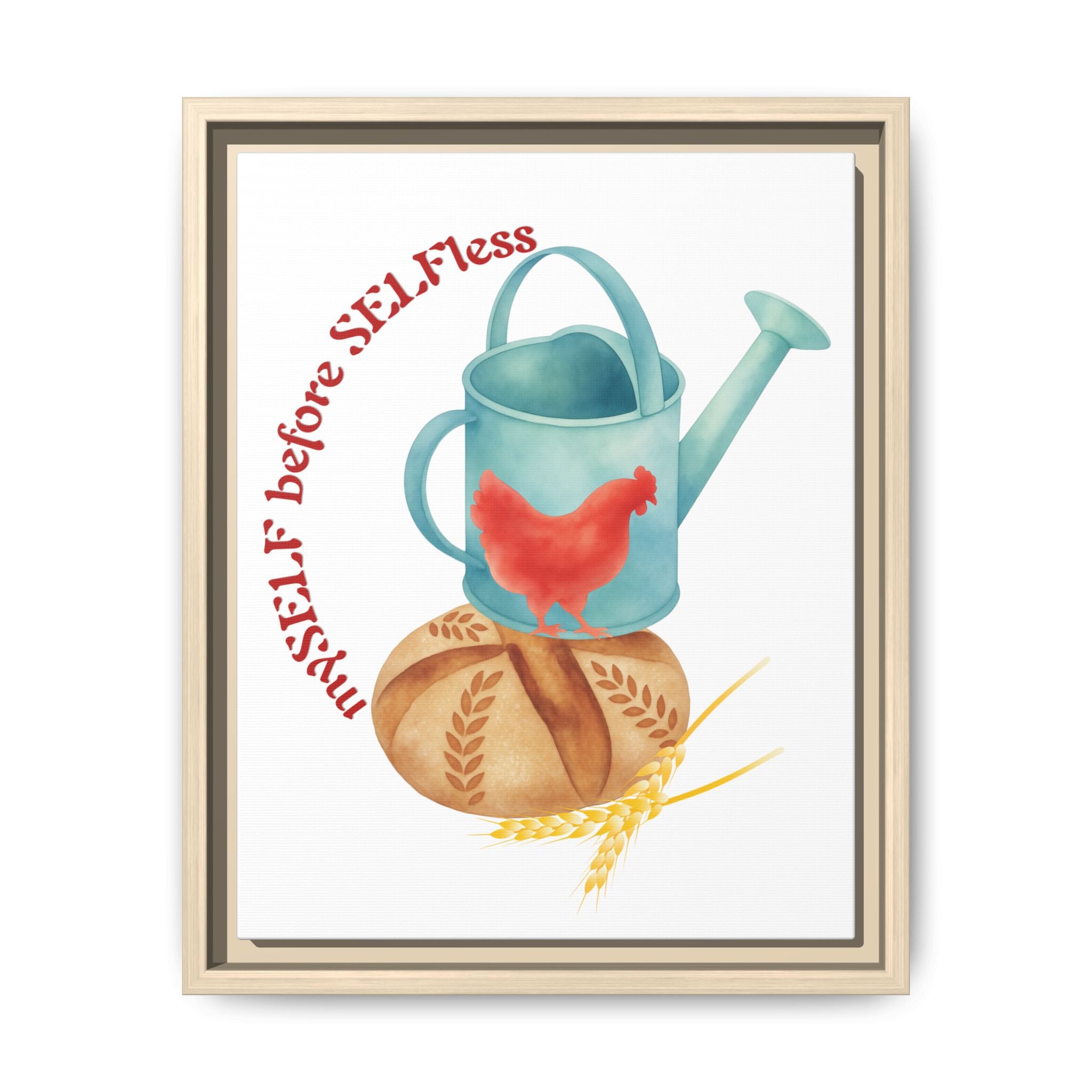 Red Hen's Self Matte Canvas, Framed (Multi-color)