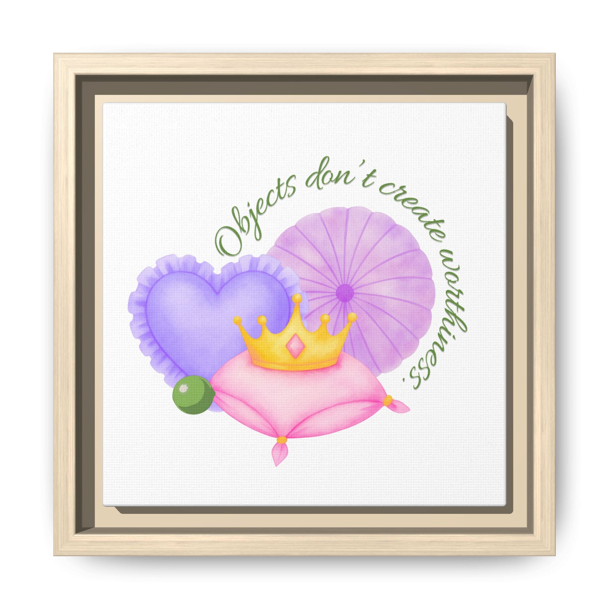 Princess Pea's Worth Matte Canvas, Framed (Multi-color)