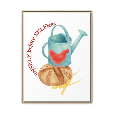 Red Hen's Self Matte Canvas, Framed (Multi-color)