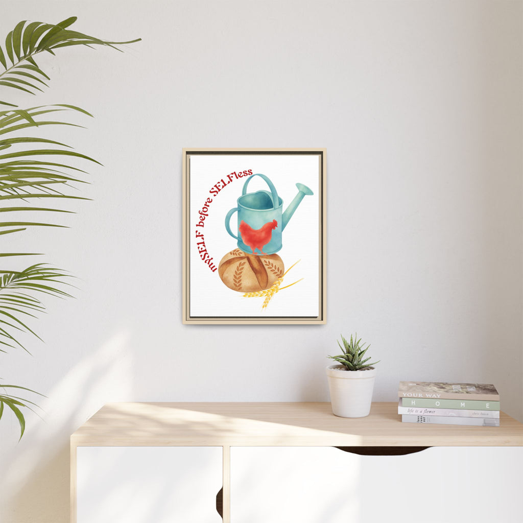 Red Hen's Self Matte Canvas, Framed (Multi-color)