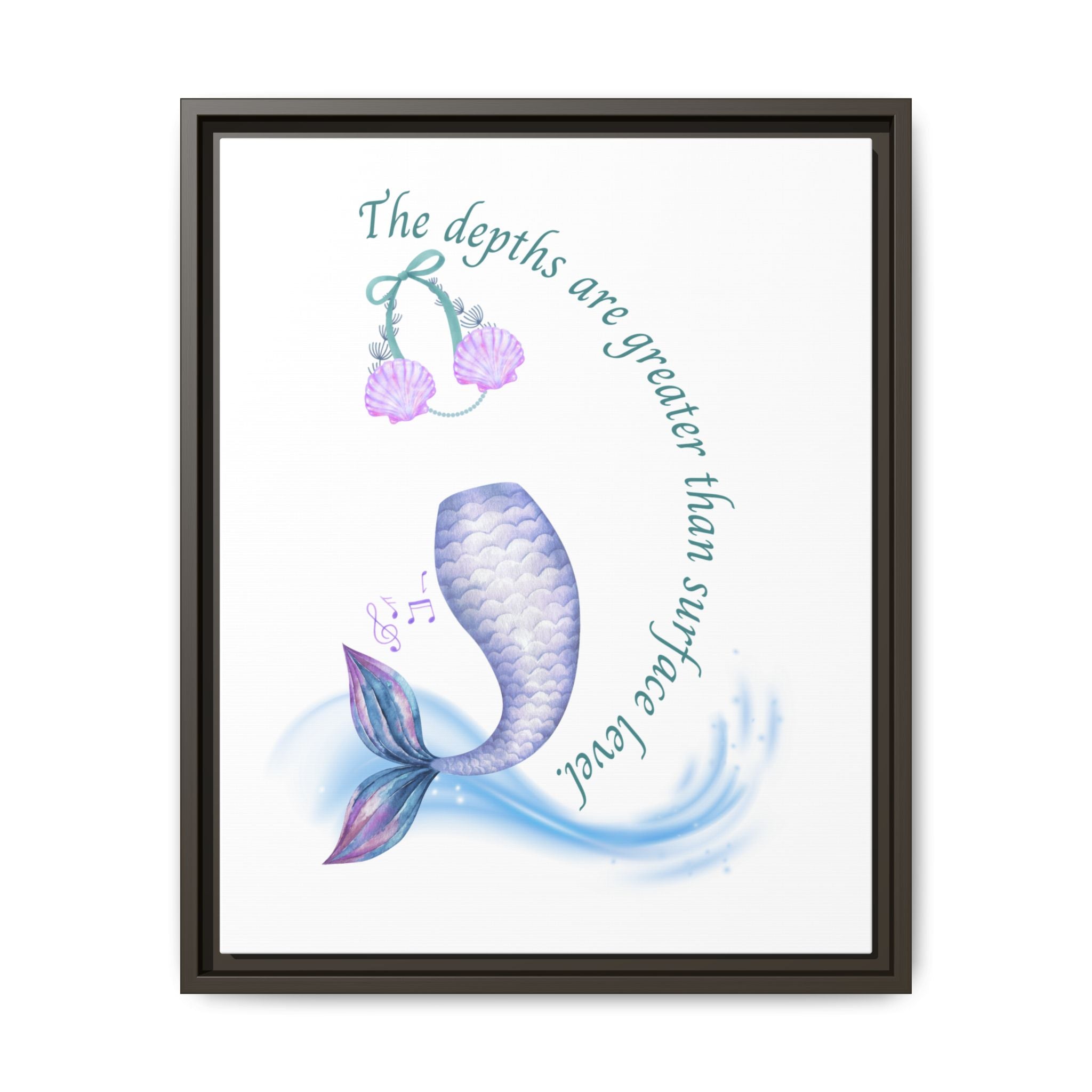 Little Mermaid's Depth Matte Canvas, Framed (Multi-color)