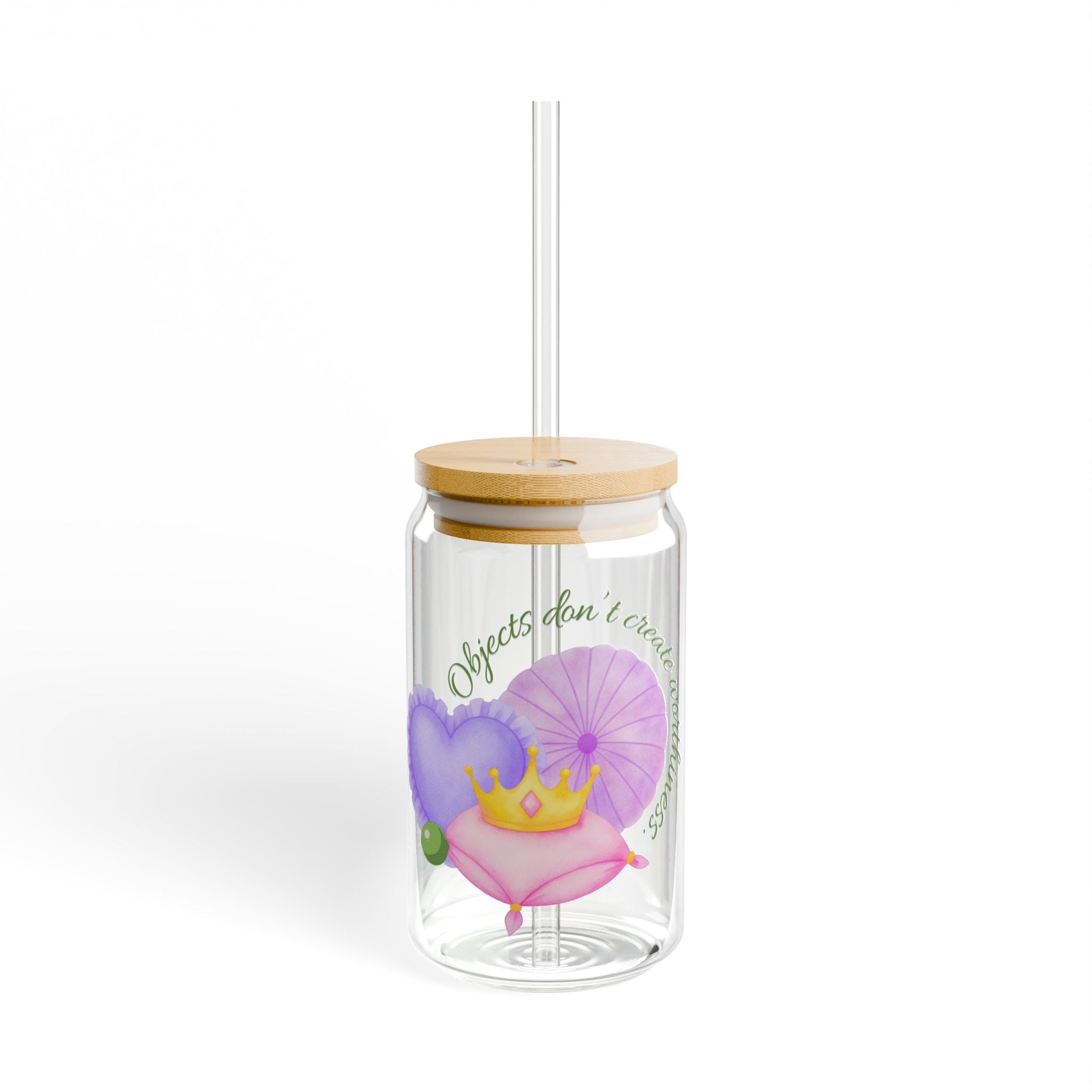Princess Pea's Worth Sipper Glass, 16oz
