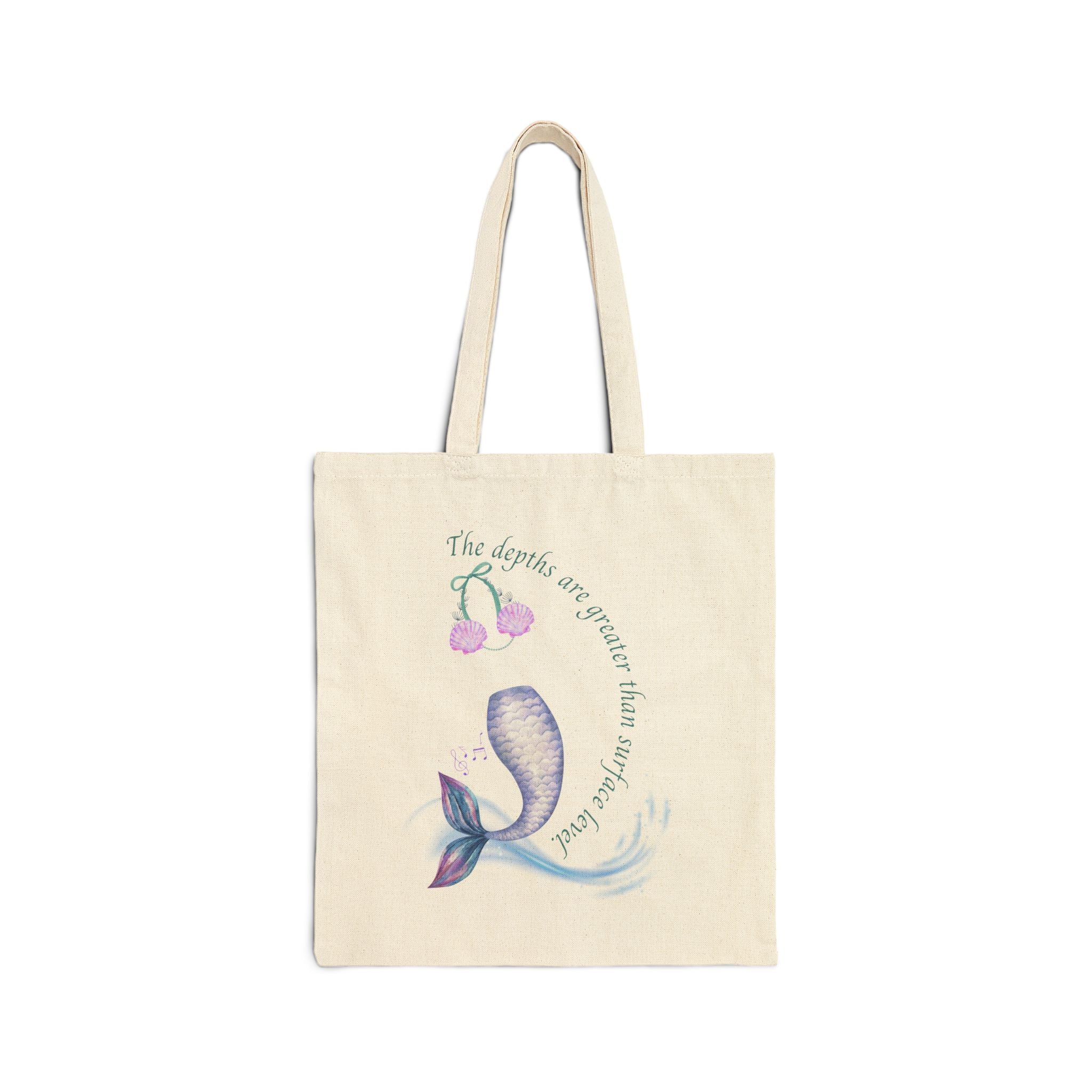 Little Mermaid's Depth Cotton Canvas Tote Bag
