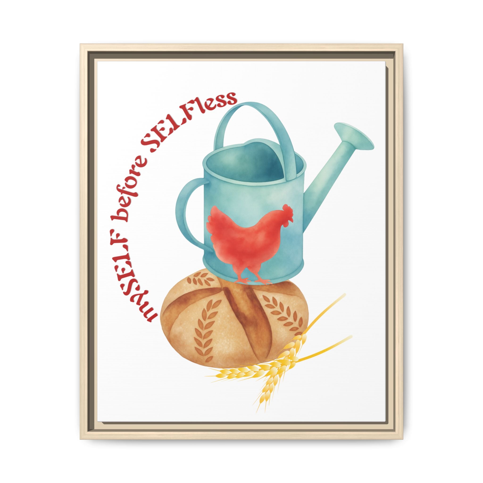 Red Hen's Self Matte Canvas, Framed (Multi-color)