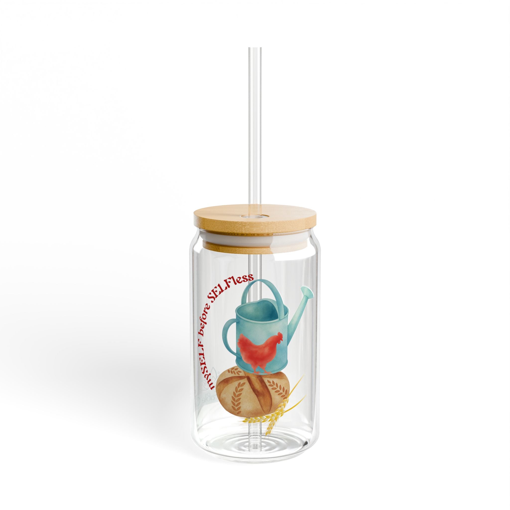 Red Hen's Self Sipper Glass, 16oz