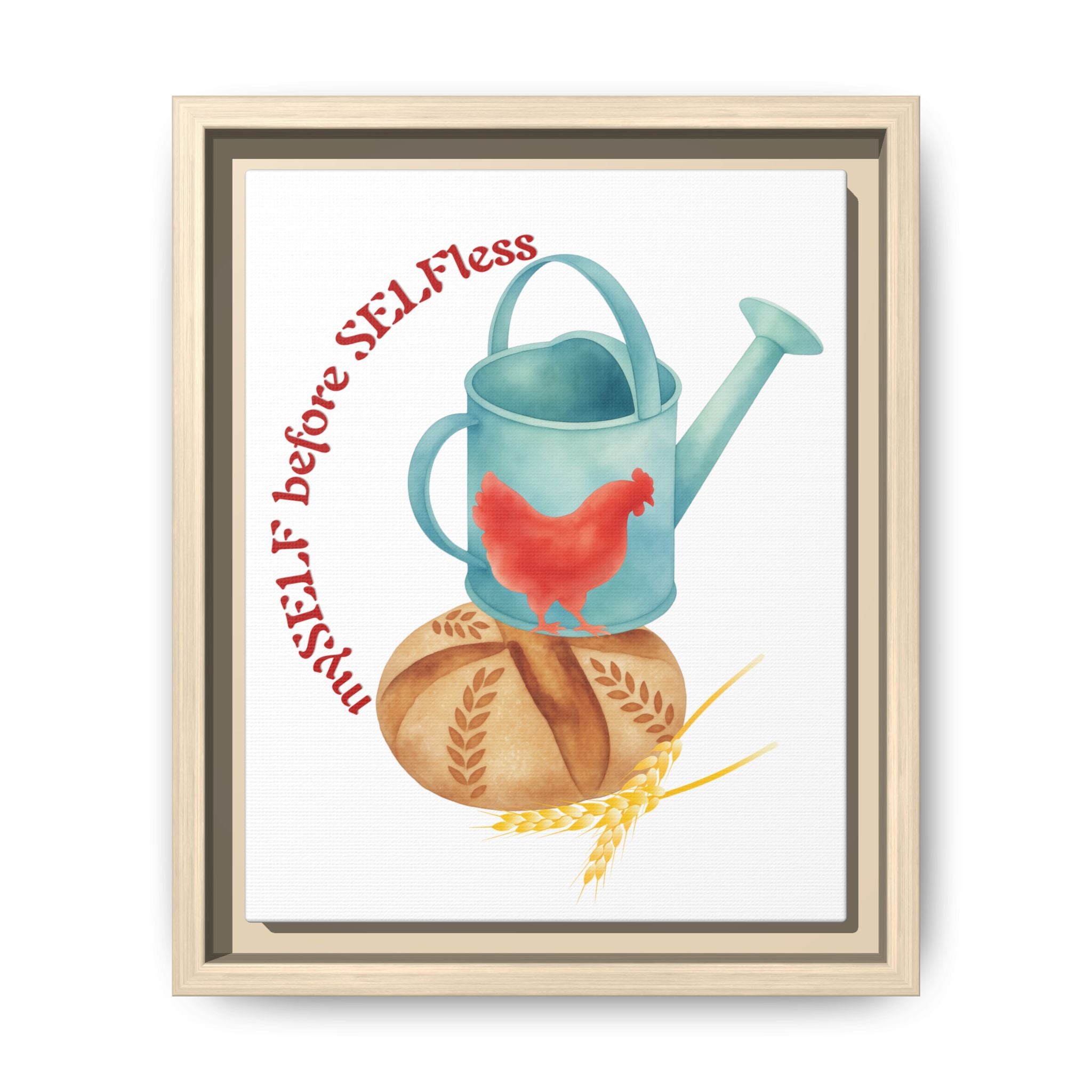 Red Hen's Self Matte Canvas, Framed (Multi-color)