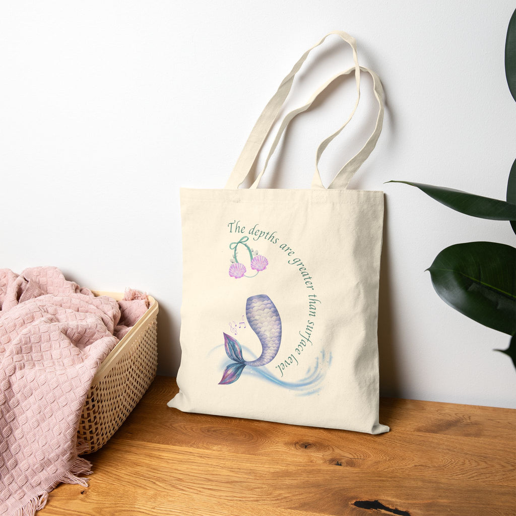Little Mermaid's Depth Cotton Canvas Tote Bag