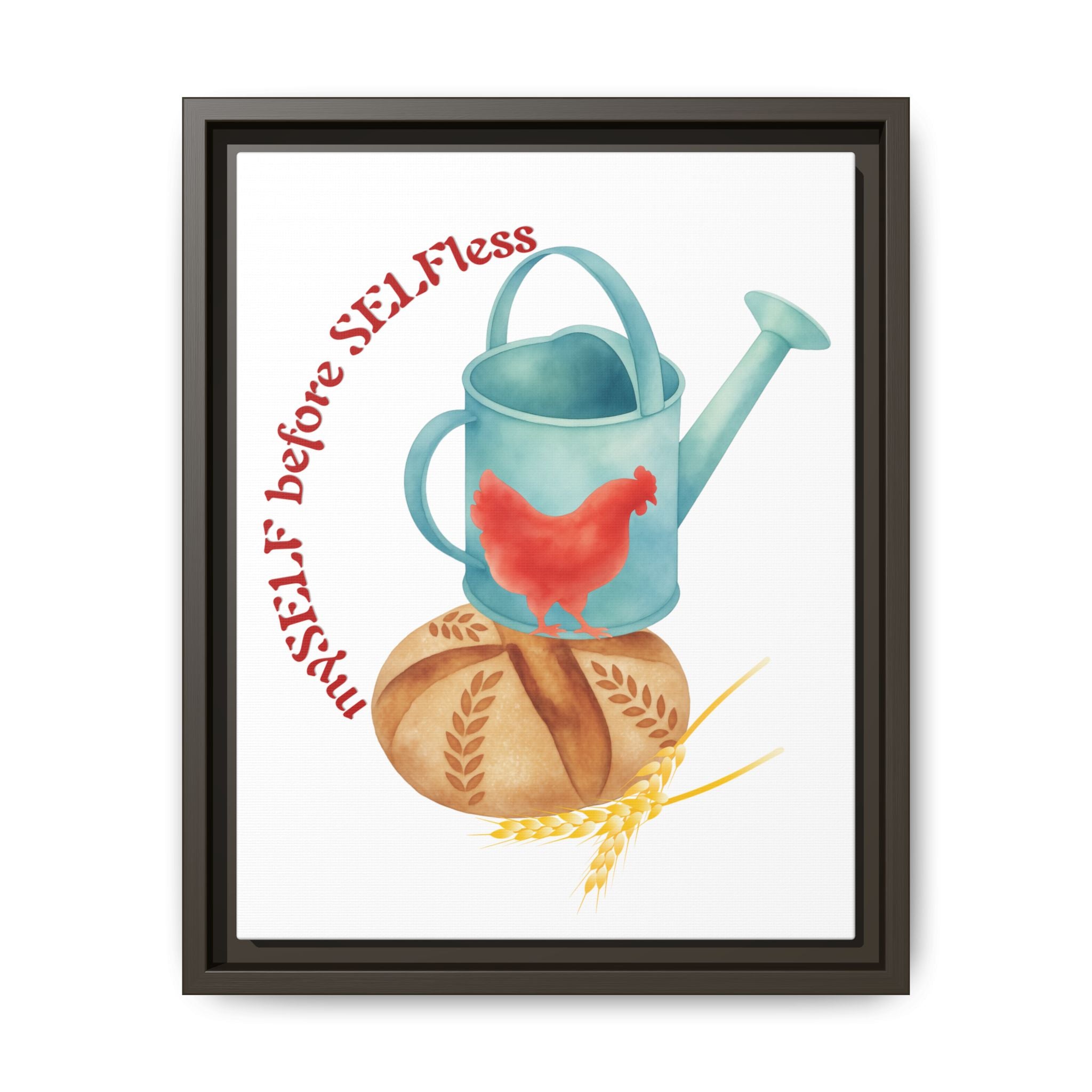 Red Hen's Self Matte Canvas, Framed (Multi-color)