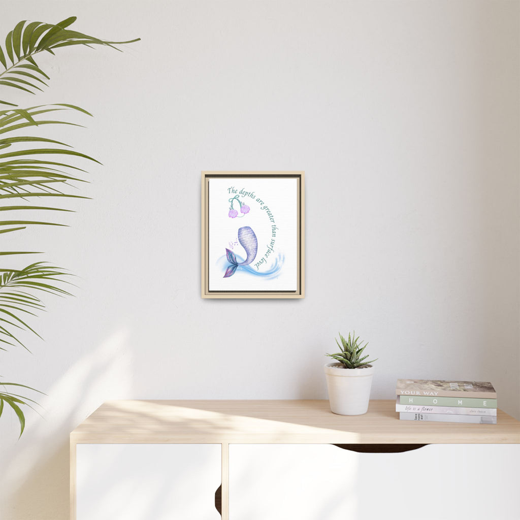 Little Mermaid's Depth Matte Canvas, Framed (Multi-color)