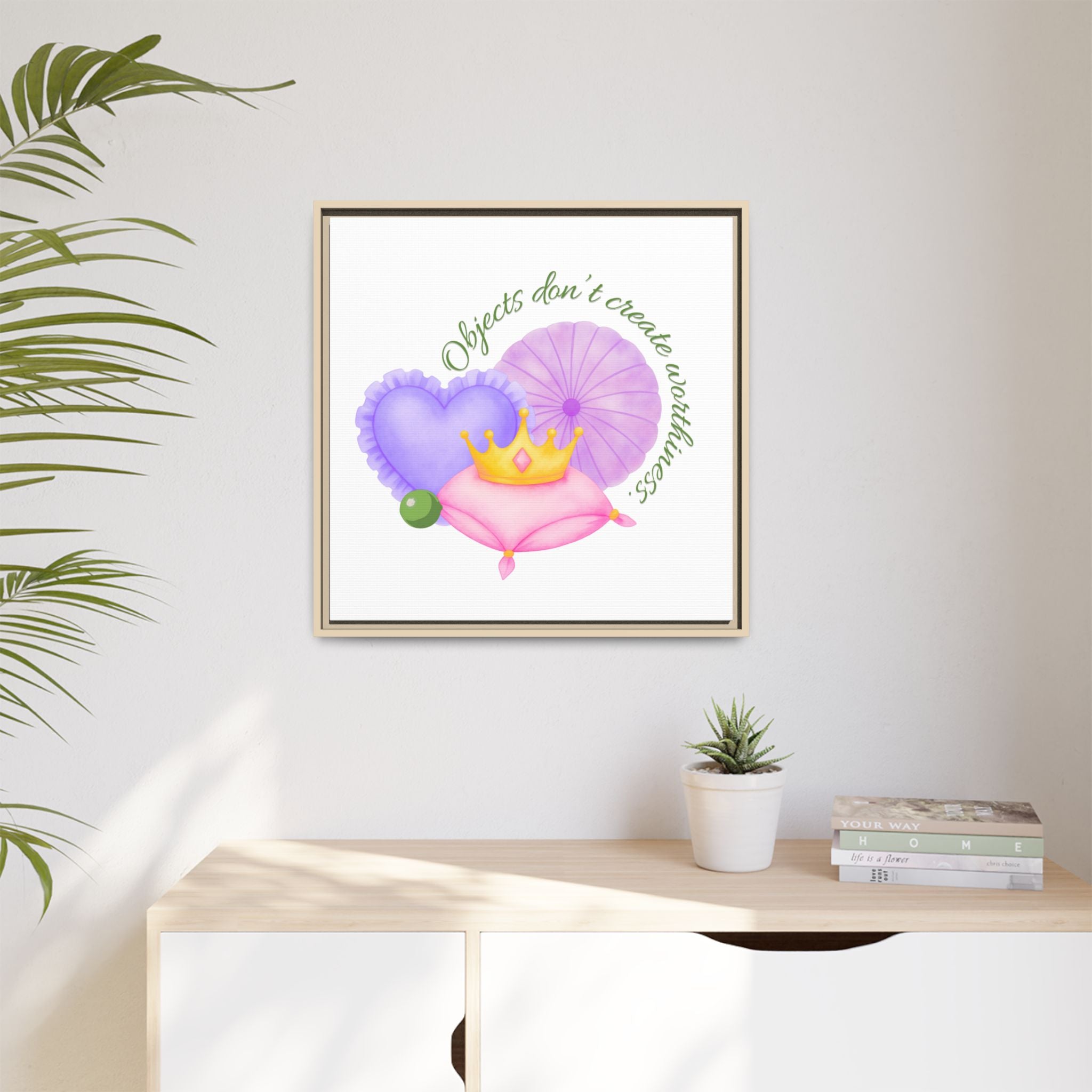 Princess Pea's Worth Matte Canvas, Framed (Multi-color)