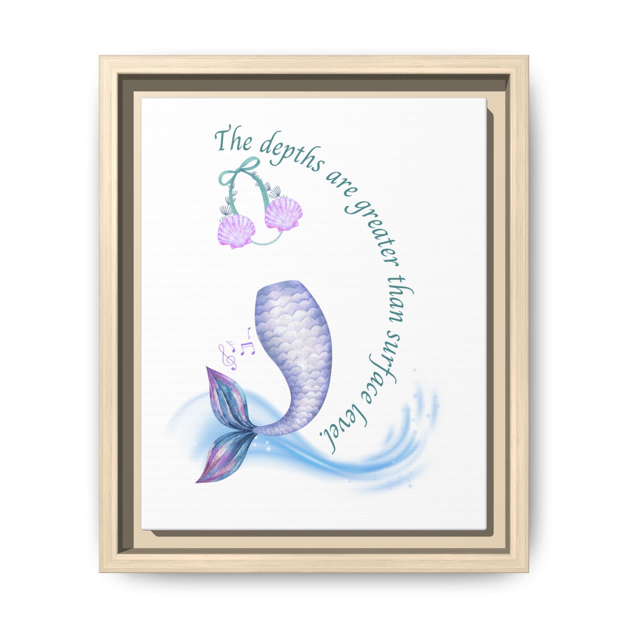 Little Mermaid's Depth Matte Canvas, Framed (Multi-color)