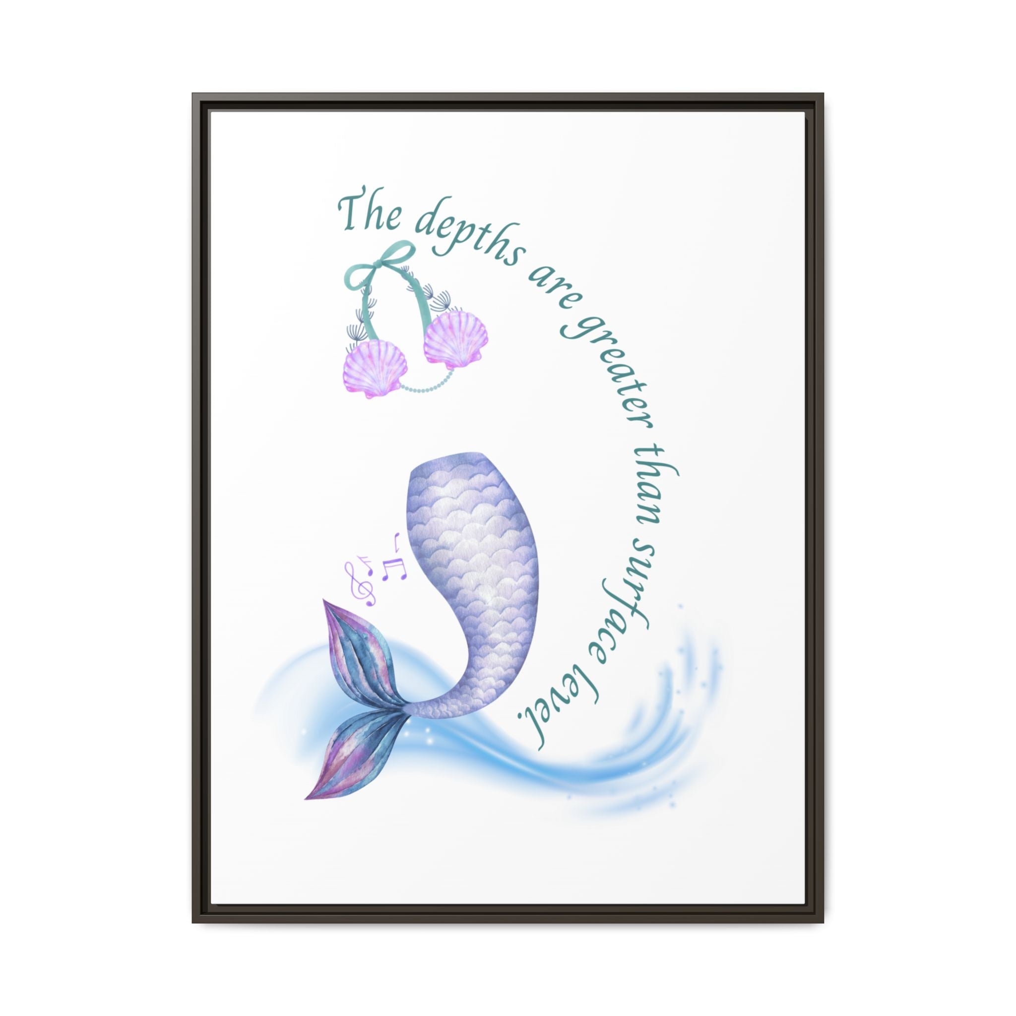 Little Mermaid's Depth Matte Canvas, Framed (Multi-color)
