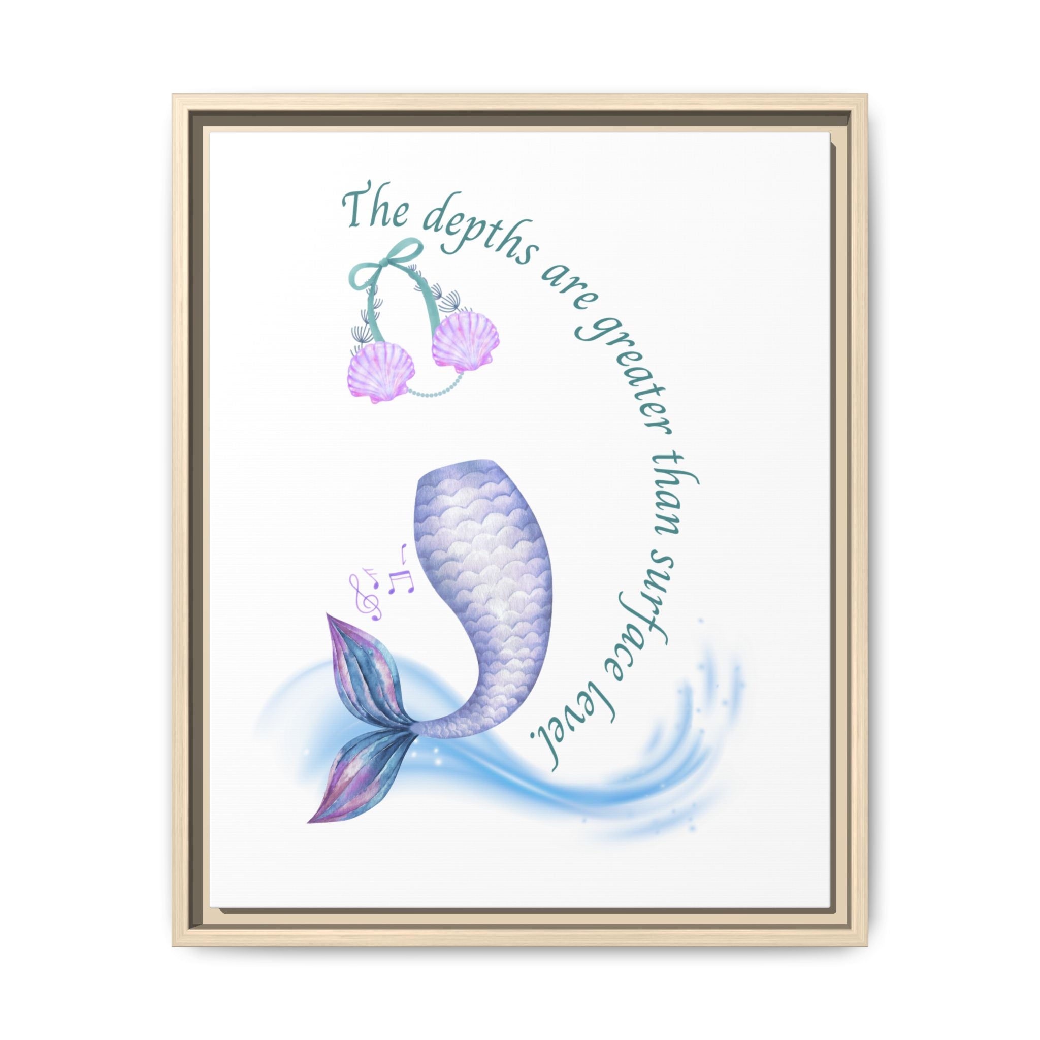 Little Mermaid's Depth Matte Canvas, Framed (Multi-color)