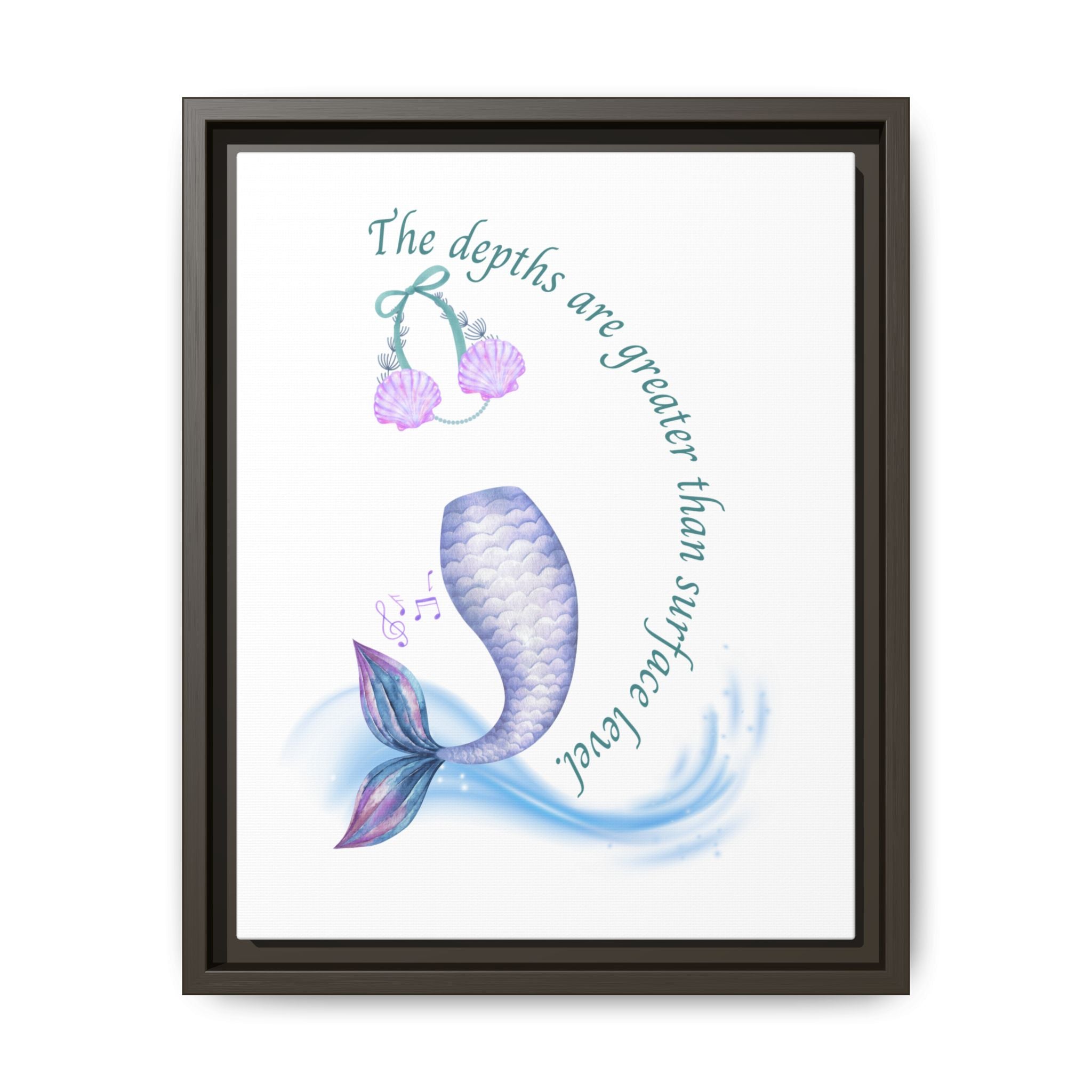 Little Mermaid's Depth Matte Canvas, Framed (Multi-color)