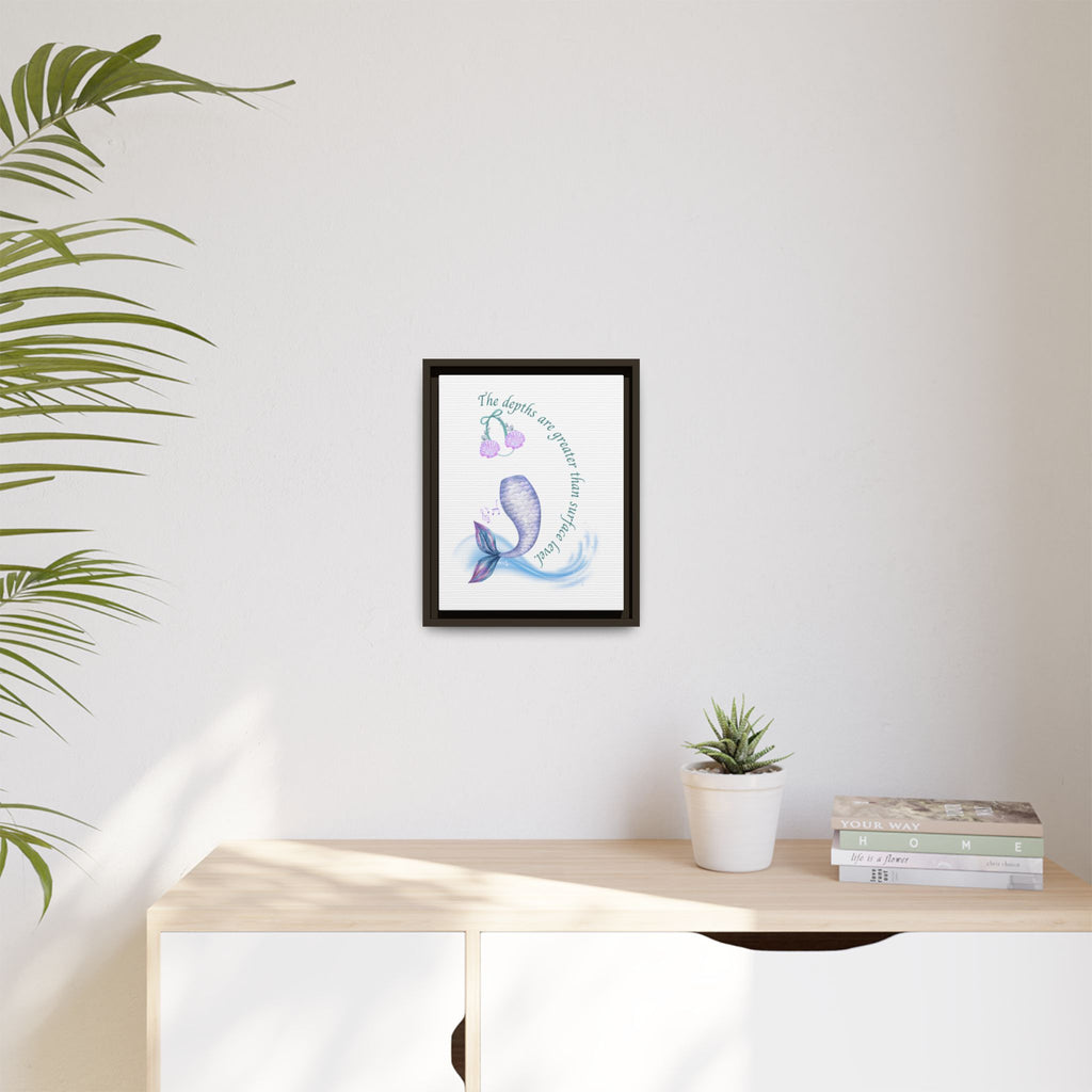 Little Mermaid's Depth Matte Canvas, Framed (Multi-color)