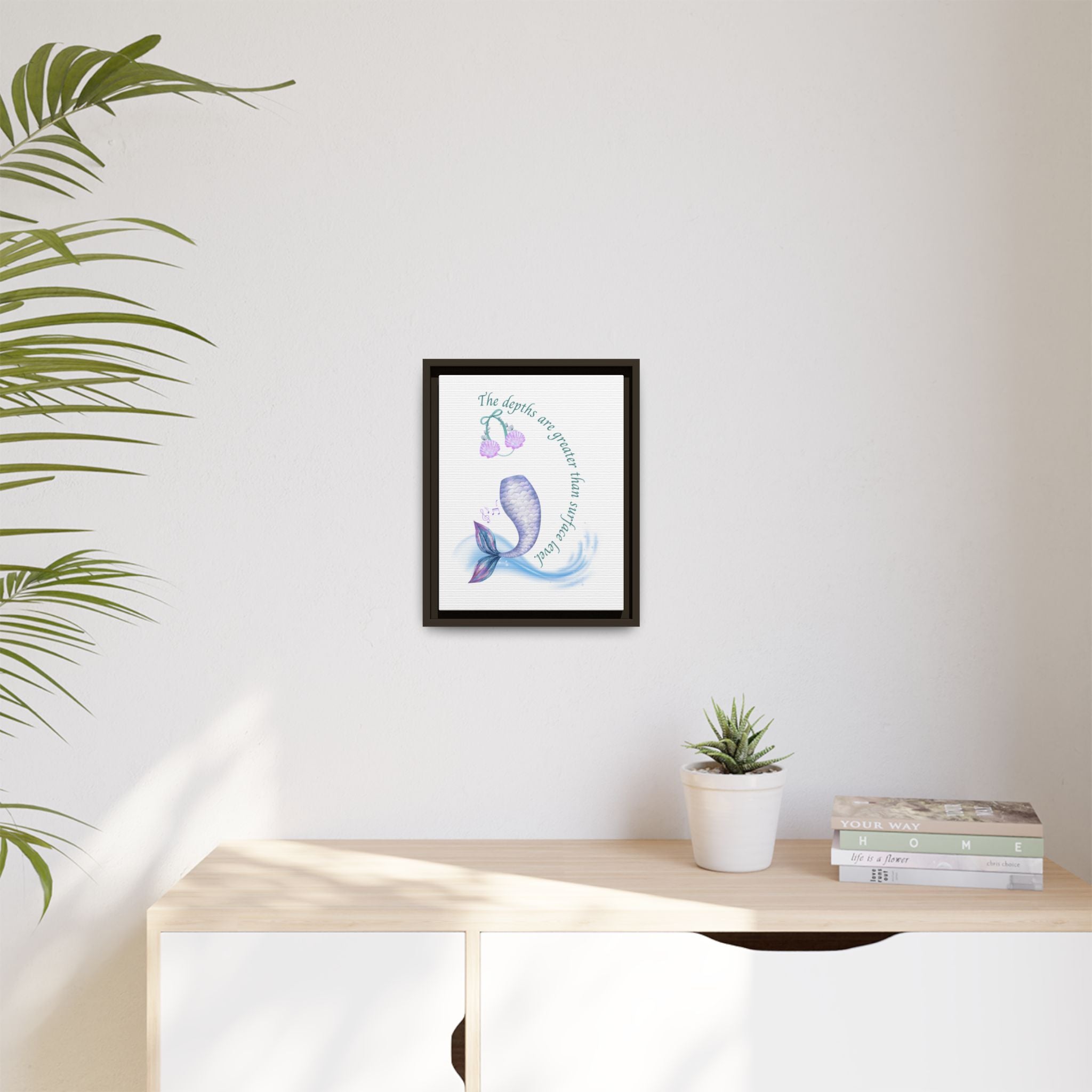 Little Mermaid's Depth Matte Canvas, Framed (Multi-color)