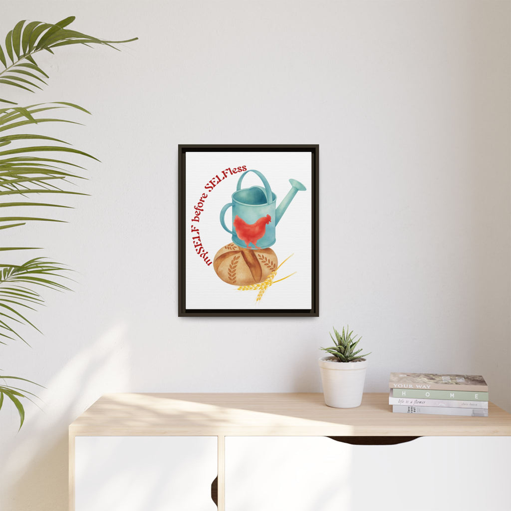 Red Hen's Self Matte Canvas, Framed (Multi-color)