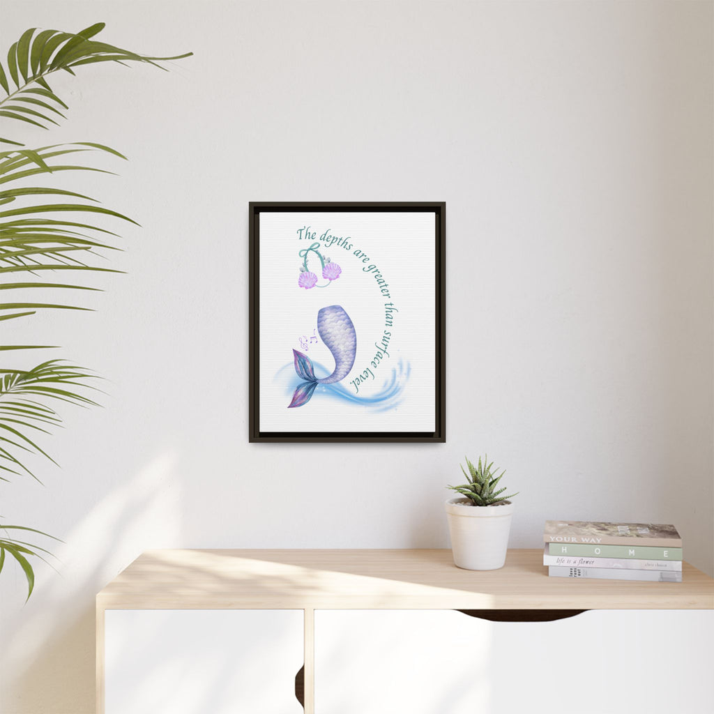 Little Mermaid's Depth Matte Canvas, Framed (Multi-color)