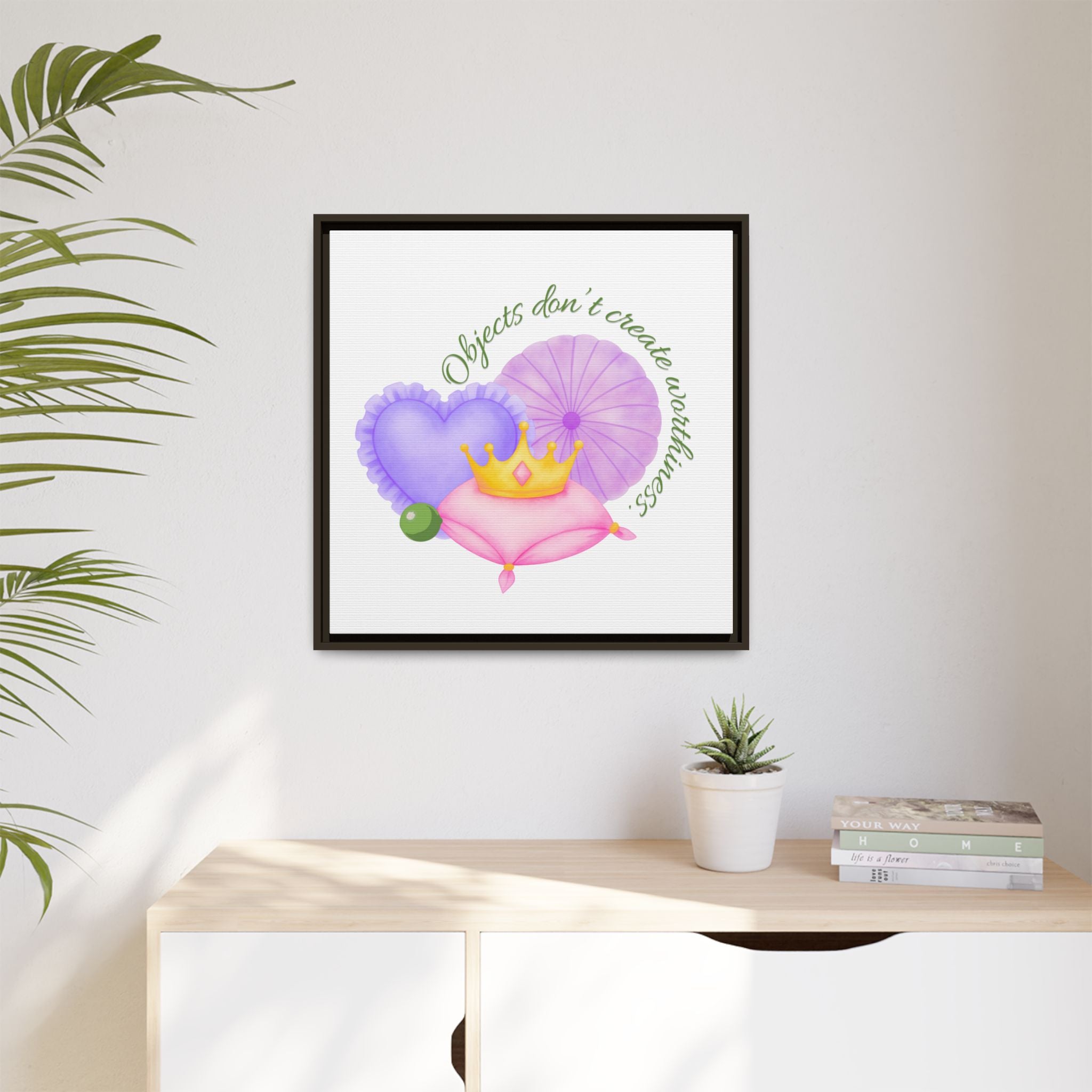 Princess Pea's Worth Matte Canvas, Framed (Multi-color)