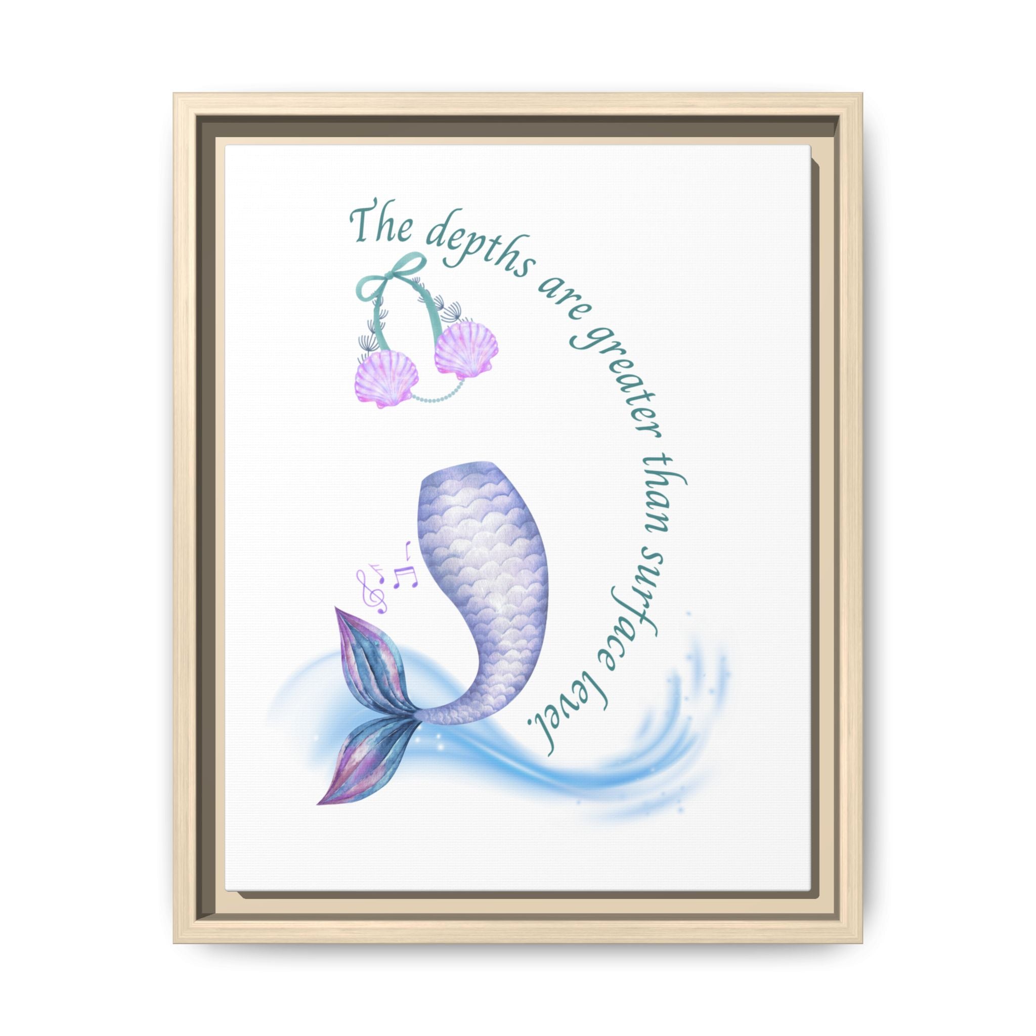 Little Mermaid's Depth Matte Canvas, Framed (Multi-color)