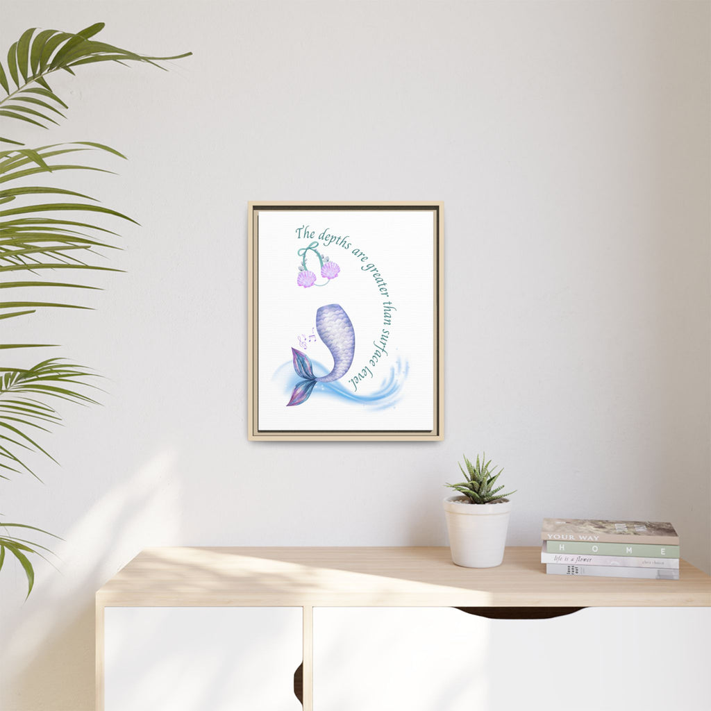 Little Mermaid's Depth Matte Canvas, Framed (Multi-color)
