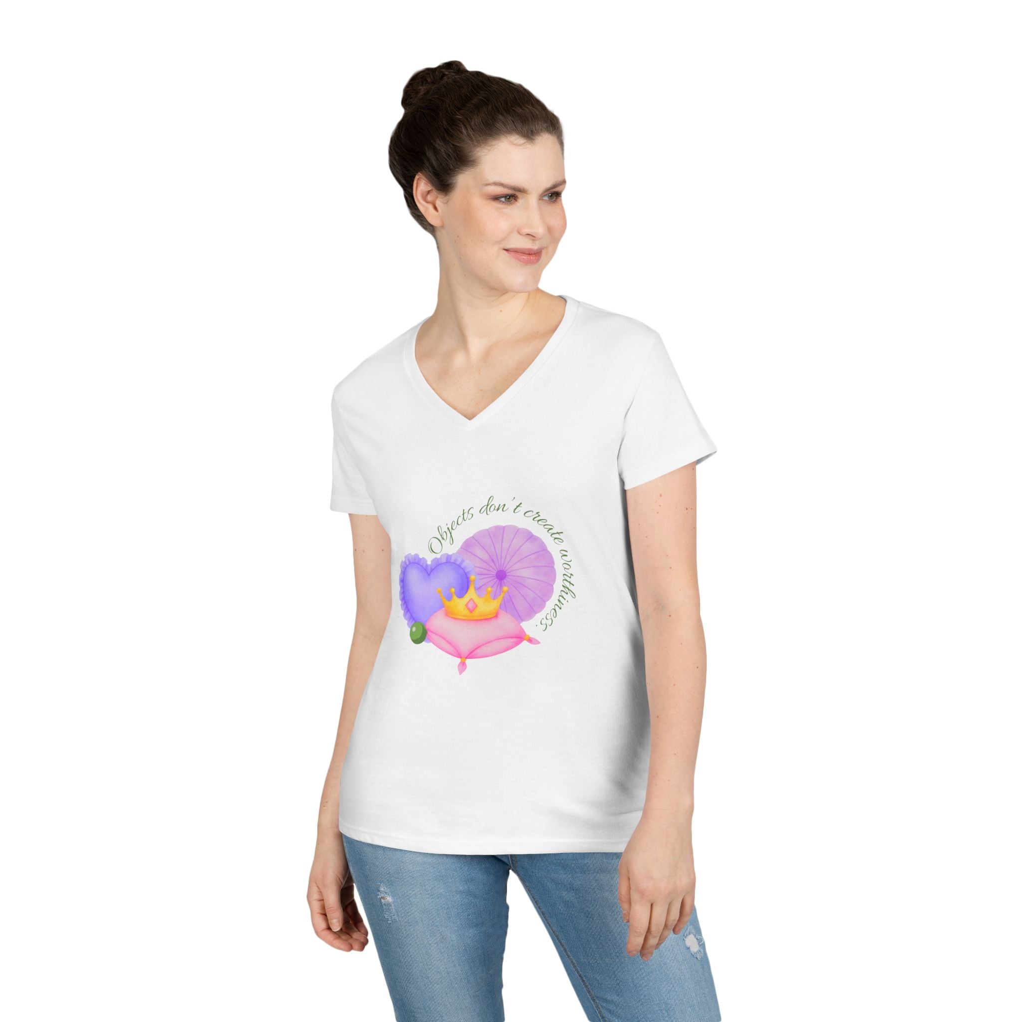 Princess Pea's Worth Ladies' V-Neck T-Shirt