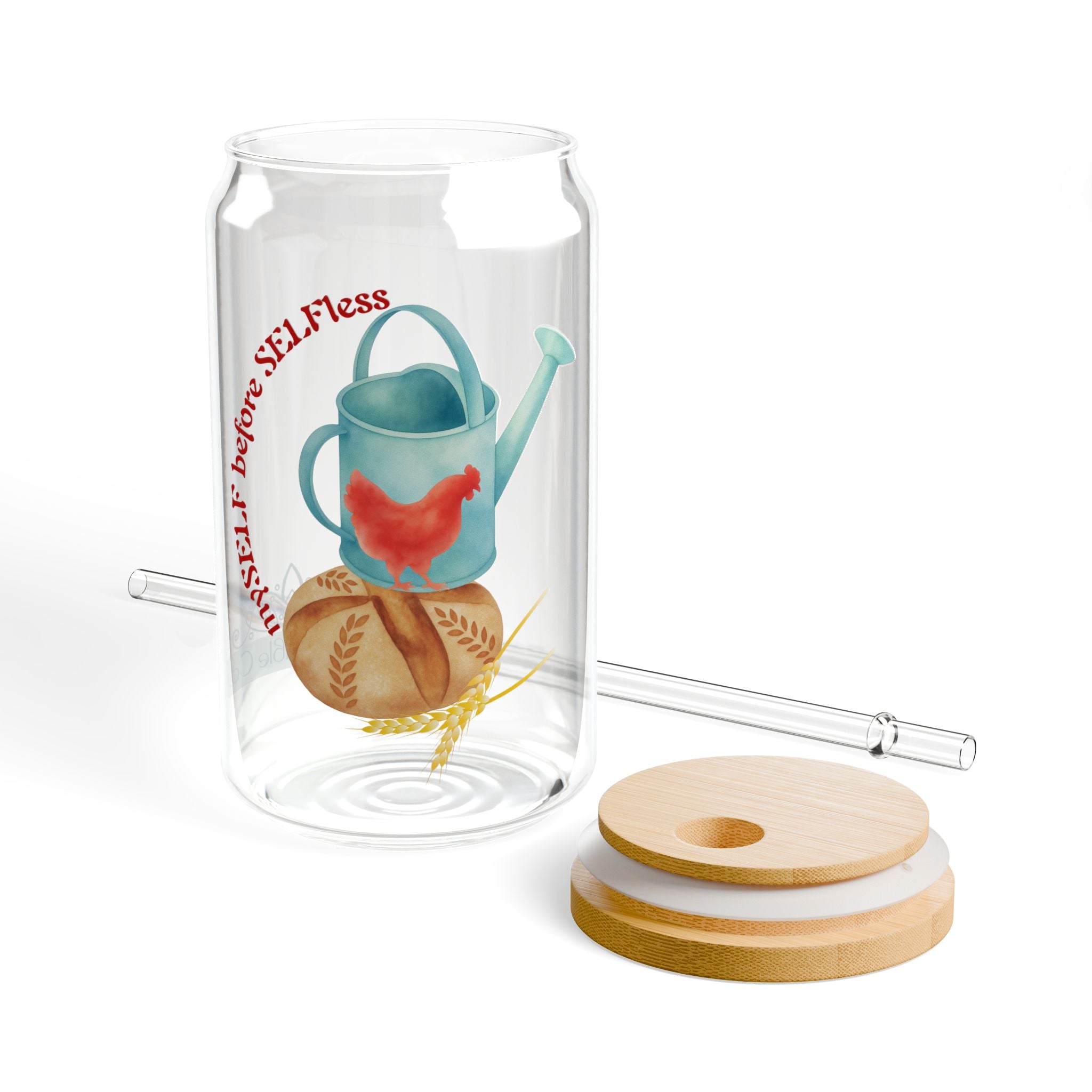 Red Hen's Self Sipper Glass, 16oz