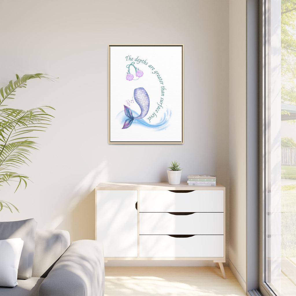 Little Mermaid's Depth Matte Canvas, Framed (Multi-color)