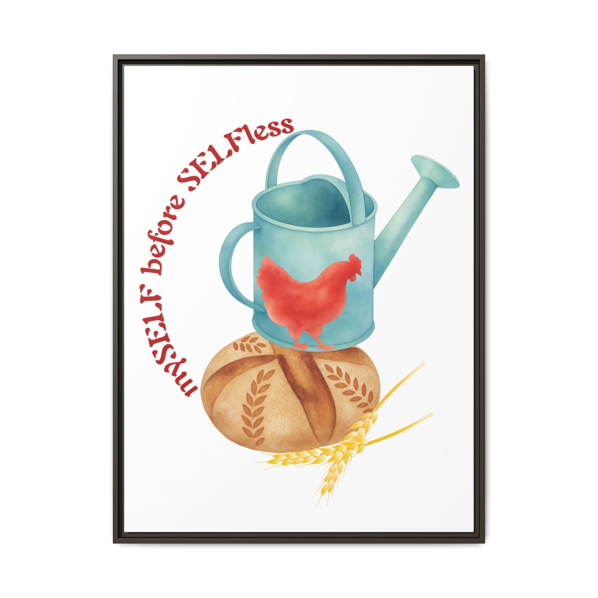 Red Hen's Self Matte Canvas, Framed (Multi-color)
